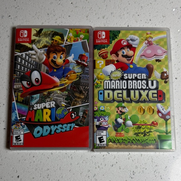 Nintendo Switch Games Super Mario Odyssey & Super Mario Bros. U Deluxe Handheld